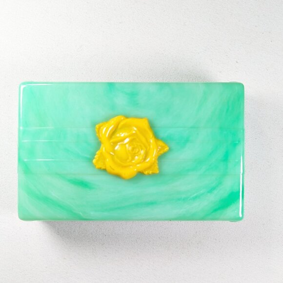 Mint Green plastic stationery box made in Canada - Picture 2 of 11